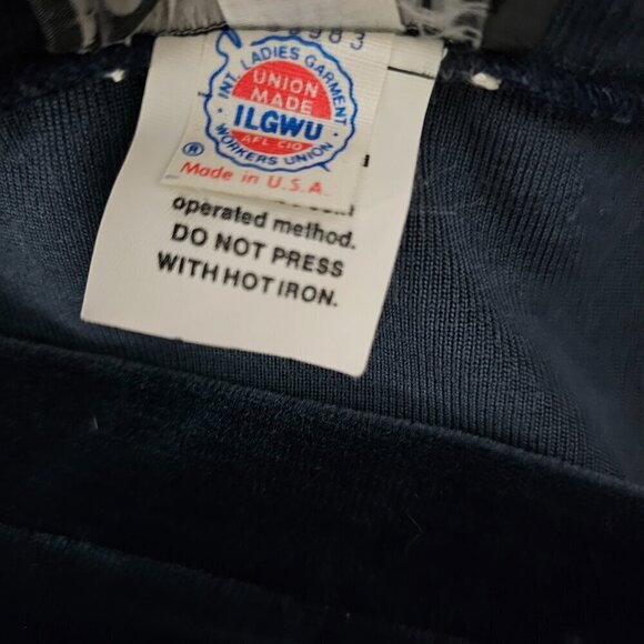 Act III Crushed Velvet Blue Vintage Pull On Midi Skirt - Picture 5 of 7